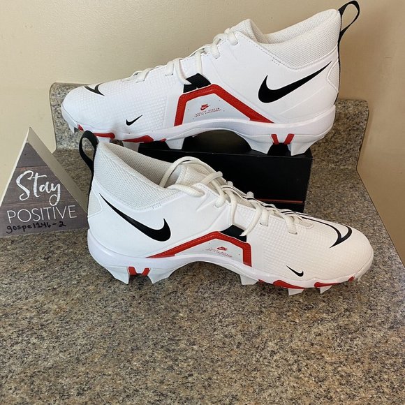 Nike Alpha‎ Menace 3 Shark Football Cleats White / Red (CV0582-103) Mens Size 14 main image 8